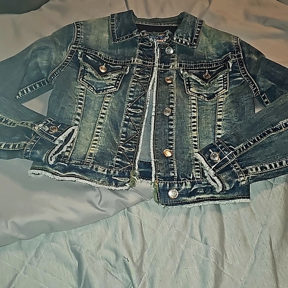 Gorgeous nwots Grace stretchy Jean jacket. Size med. Amazing jacket sz 10 youth. - Picture 4 of 11